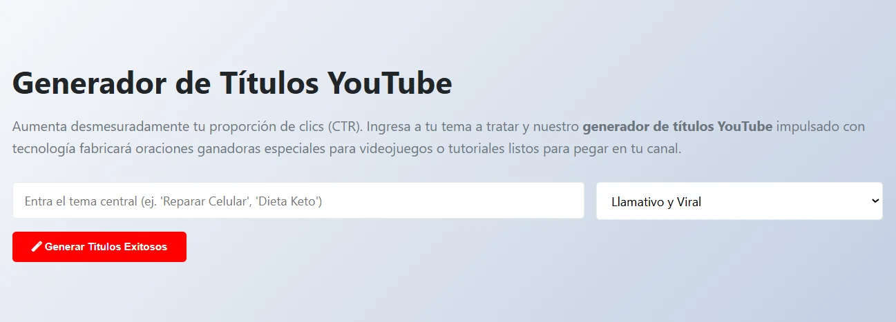 Generador de Títulos YouTube