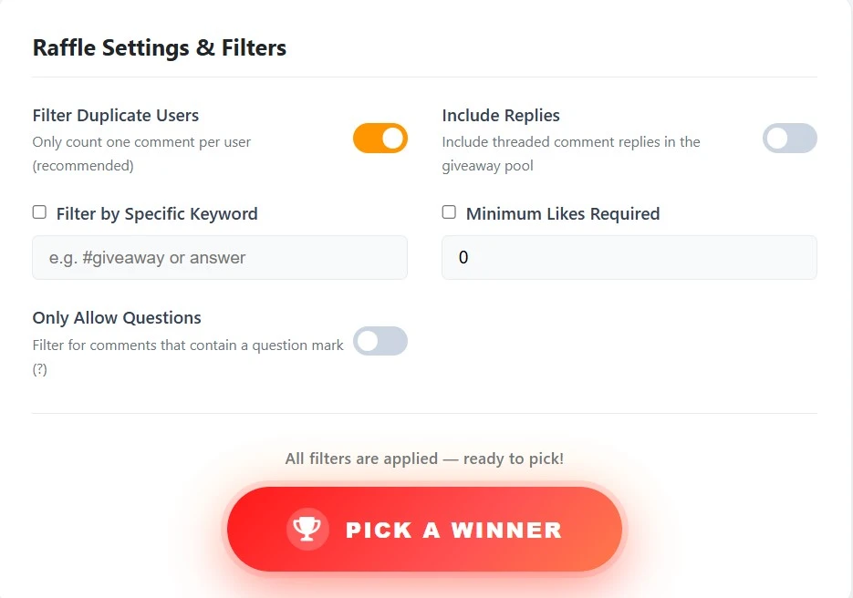 Youtube comment Picker