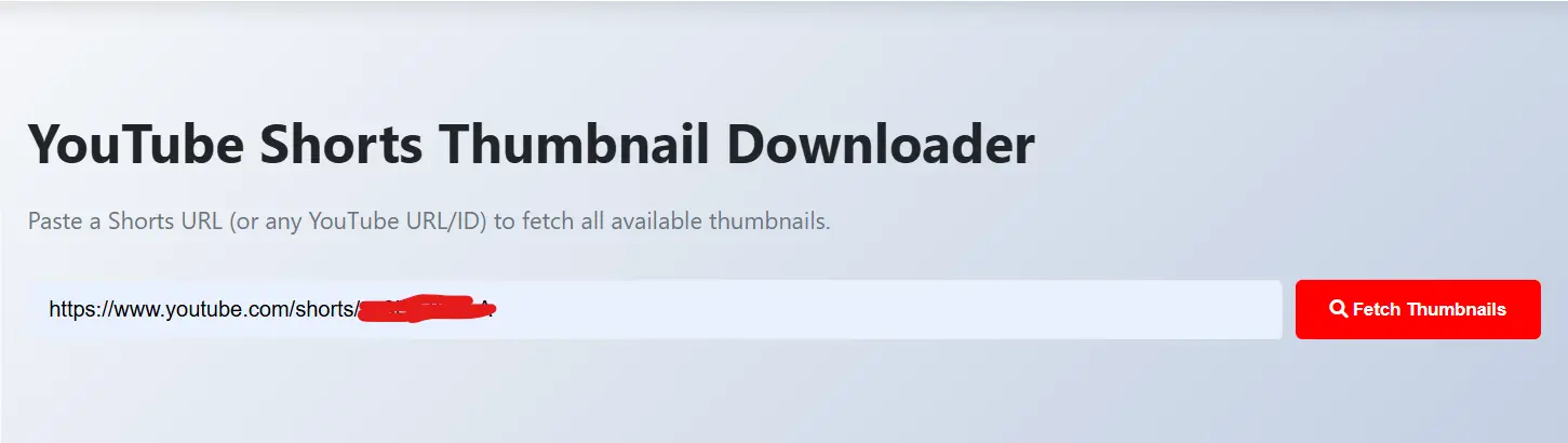 YouTube Shorts Thumbnail downloader