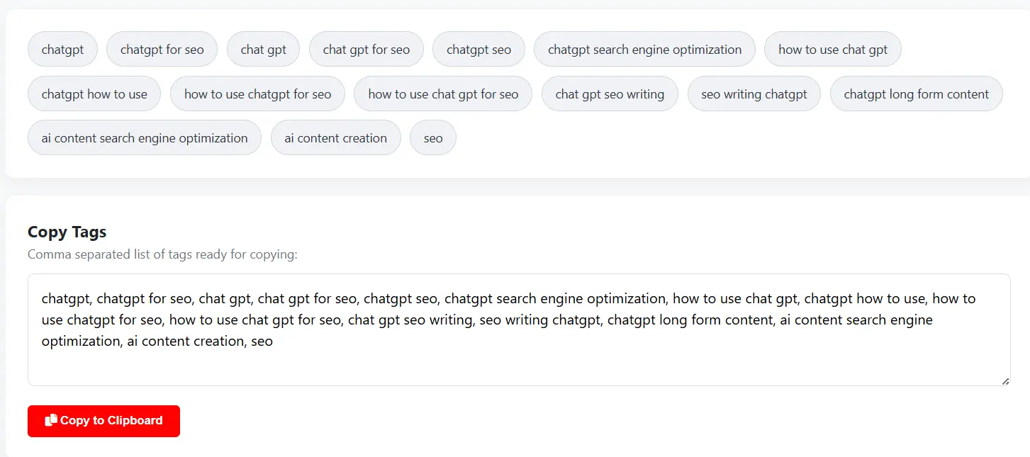 YouTube Tag Extractor tool