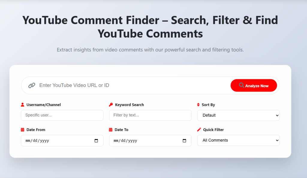 Find Youtube Comments By Username