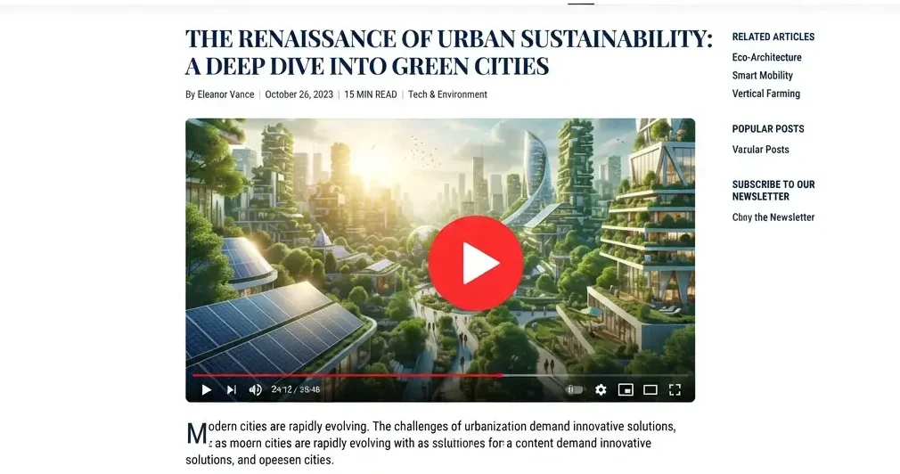Example of a YouTube video embedded inside a website article