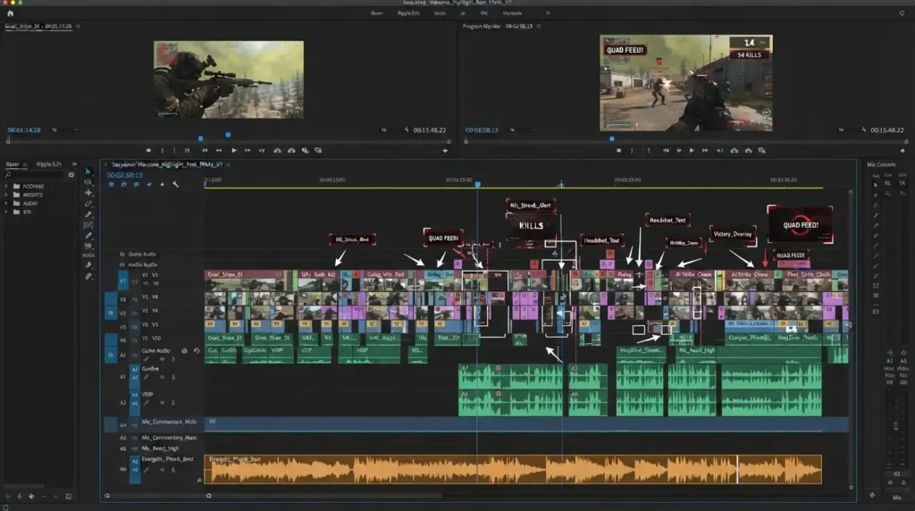 Gaming video project edited for YouTube
