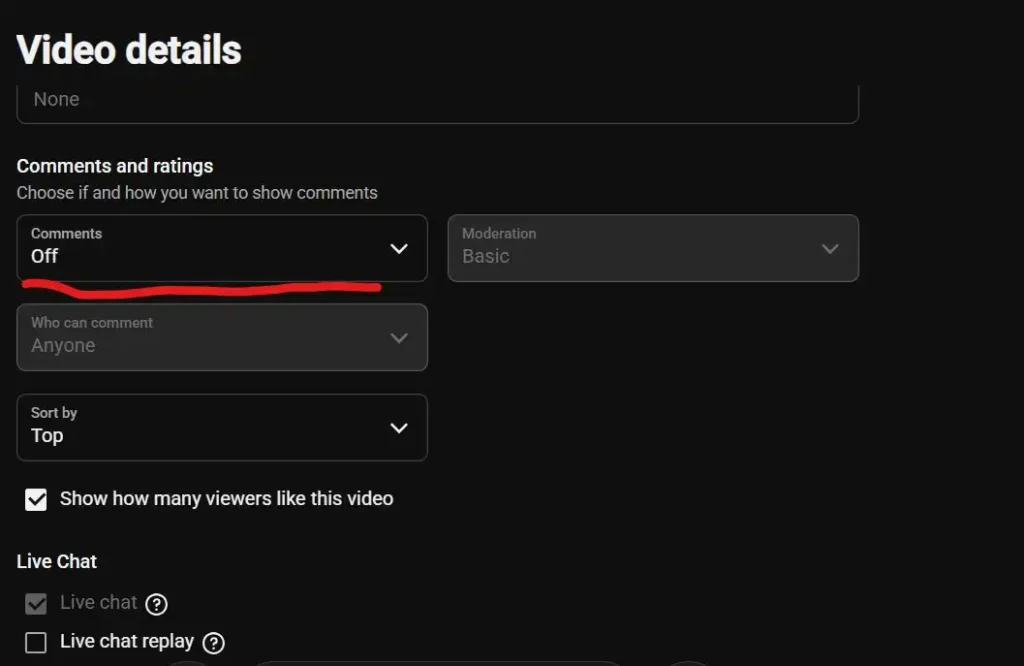 Comments turned off
