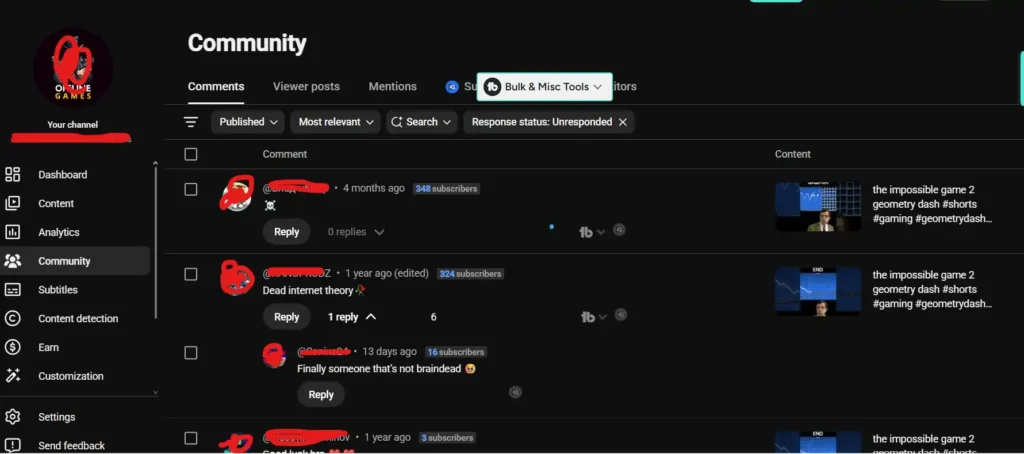 Youtube Comments